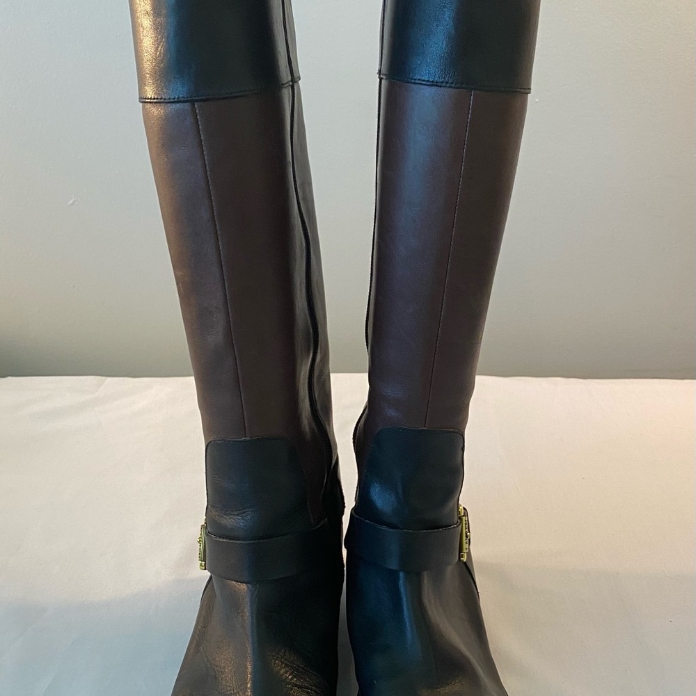 Ralph Lauren Elegant Black and Brown Knee-High Boots. Vintage/classics